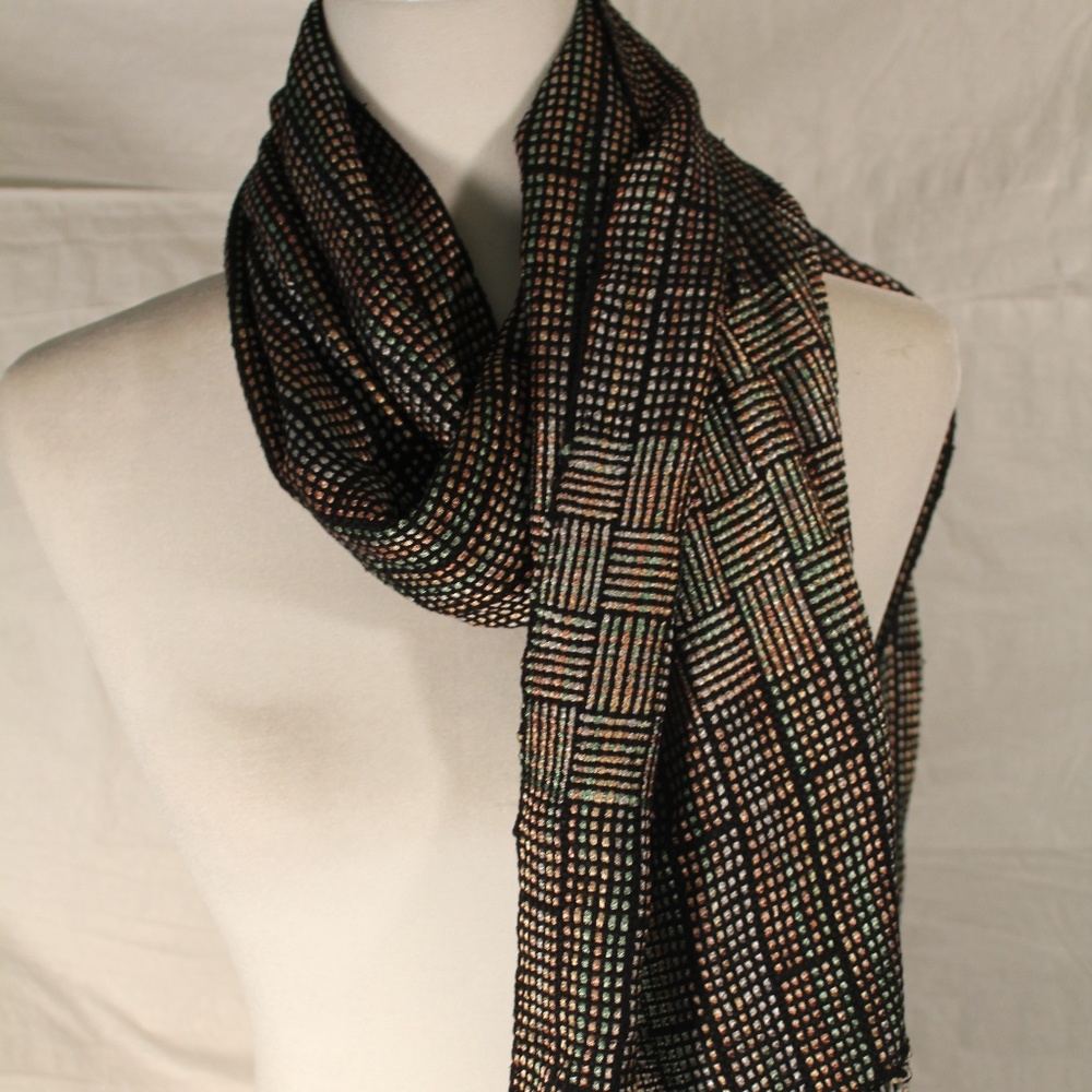 Dahlia Popovits handwoven scarf, 20x70